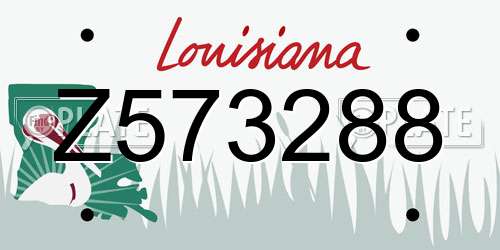 Z573288 Louisiana License Plate