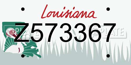 Z573367 Louisiana License Plate