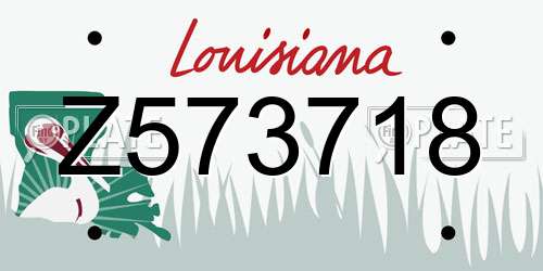 Z573718 Louisiana License Plate