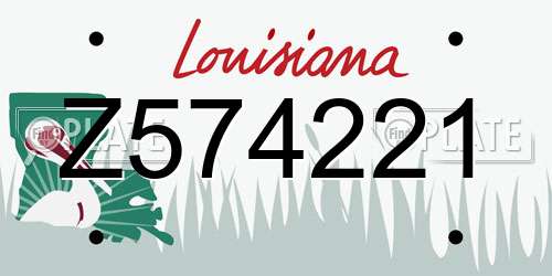 Z574221 Louisiana License Plate