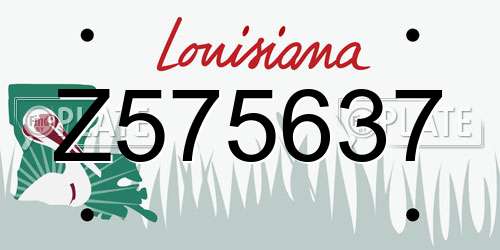 Z575637 Louisiana License Plate