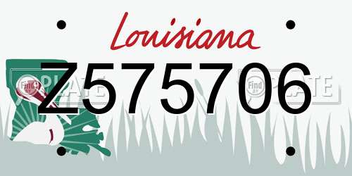 Z575706 Louisiana License Plate