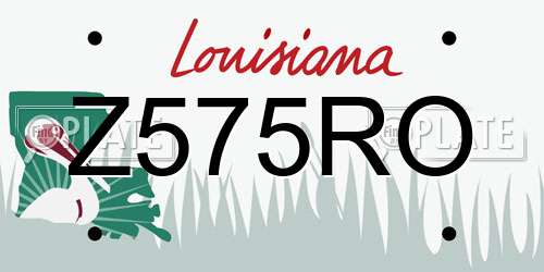 Z575RO Louisiana License Plate