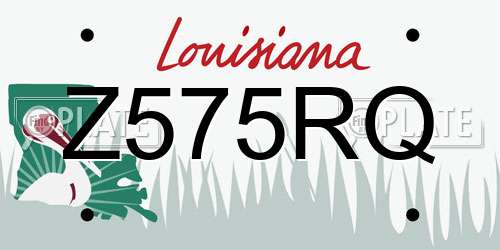 Z575RQ Louisiana License Plate