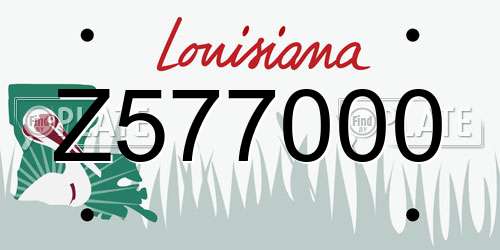 Z577000 Louisiana License Plate