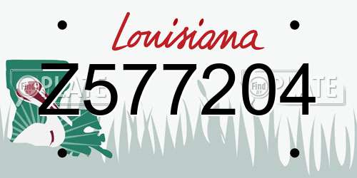 Z577204 Louisiana License Plate