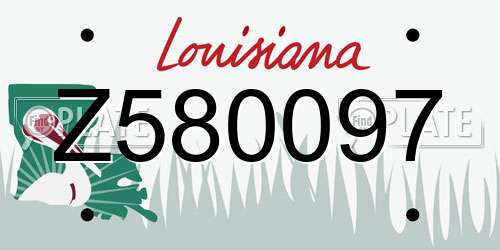 Z580097 Louisiana License Plate
