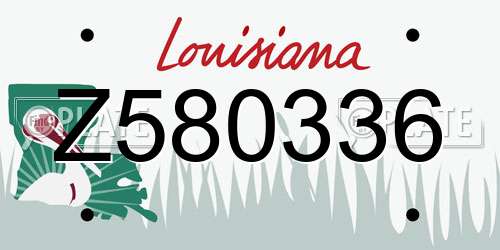 Z580336 Louisiana License Plate