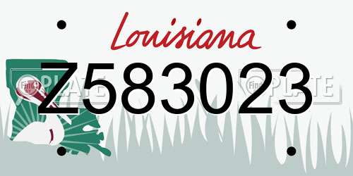 Z583023 Louisiana License Plate