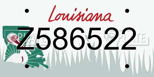 Z586522 Louisiana License Plate
