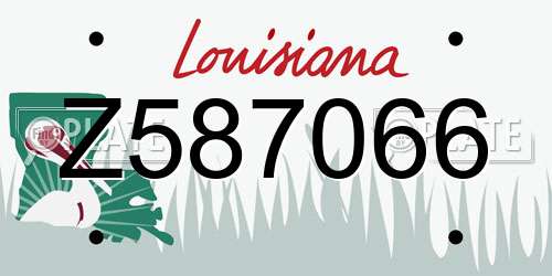 Z587066 Louisiana License Plate