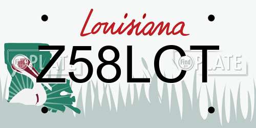 Z58LCT Louisiana License Plate
