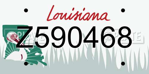 Z590468 Louisiana License Plate