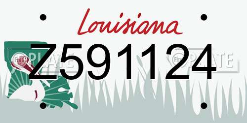 Z591124 Louisiana License Plate