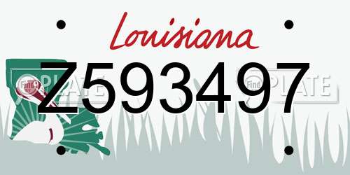 Z593497 Louisiana License Plate
