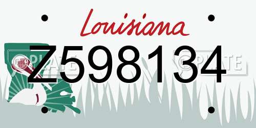 Z598134 Louisiana License Plate