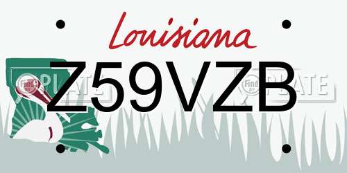 Z59VZB Louisiana License Plate