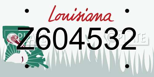 Z604532 Louisiana License Plate