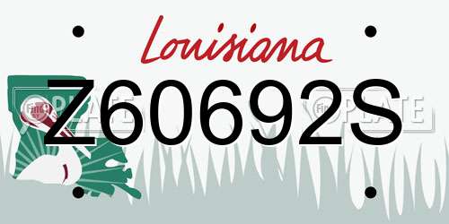 Z60692S Louisiana License Plate