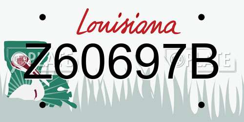 Z60697B Louisiana License Plate