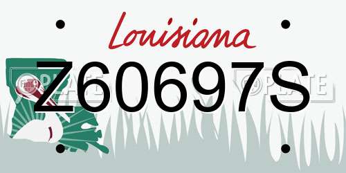 Z60697S Louisiana License Plate