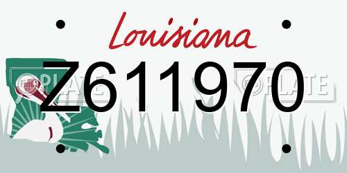Z611970 Louisiana License Plate