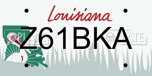 Z61BKA Louisiana License Plate
