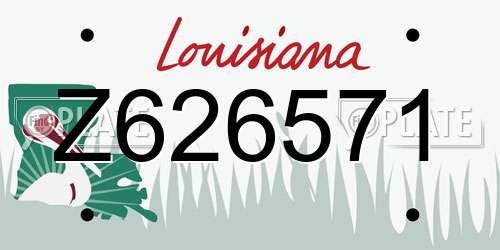 Z626571 Louisiana License Plate