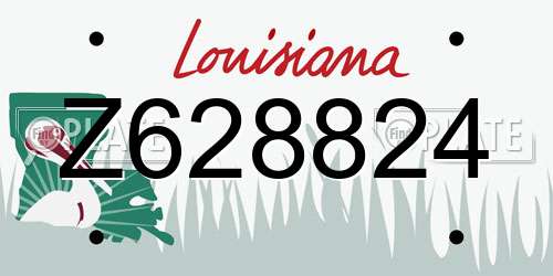 Z628824 Louisiana License Plate