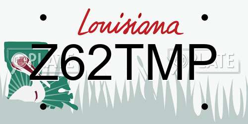Z62TMP Louisiana License Plate
