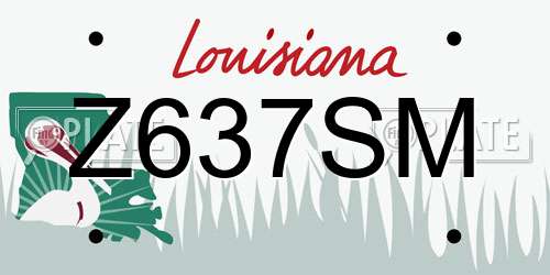 Z637SM Louisiana License Plate