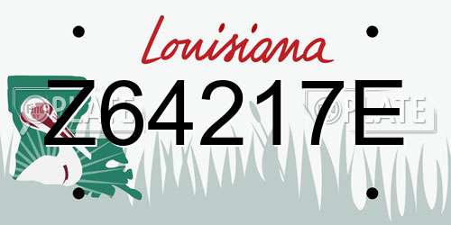 Z64217E Louisiana License Plate