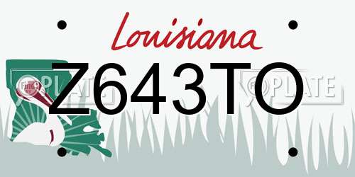 Z643TO Louisiana License Plate