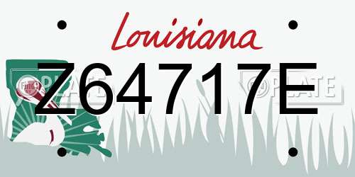 Z64717E Louisiana License Plate