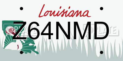 Z64NMD Louisiana License Plate