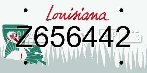 Z656442 Louisiana License Plate