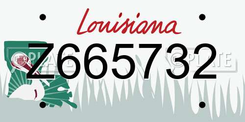 Z665732 Louisiana License Plate