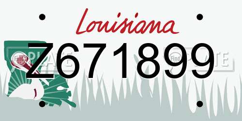 Z671899 Louisiana License Plate
