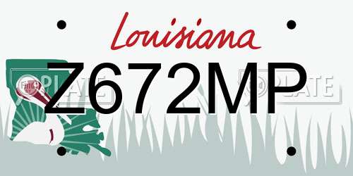 Z672MP Louisiana License Plate