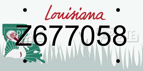 Z677058 Louisiana License Plate