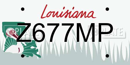 Z677MP Louisiana License Plate