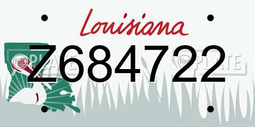 Z684722 Louisiana License Plate