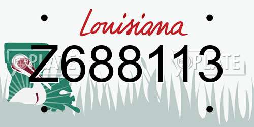 Z688113 Louisiana License Plate