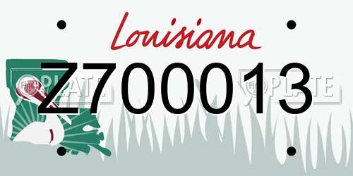 Z700013 Louisiana License Plate