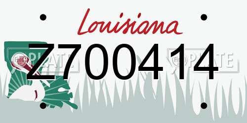 Z700414 Louisiana License Plate