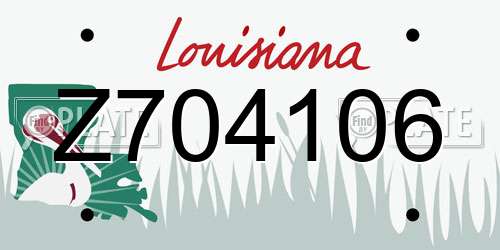 Z704106 Louisiana License Plate