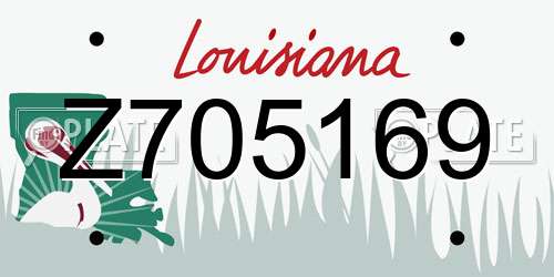 Z705169 Louisiana License Plate