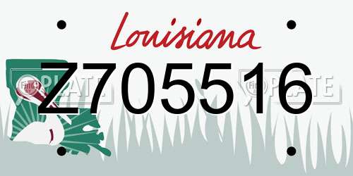 Z705516 Louisiana License Plate
