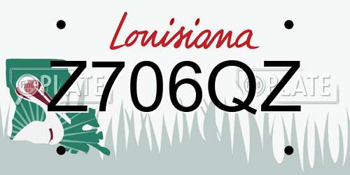 Z706QZ Louisiana License Plate