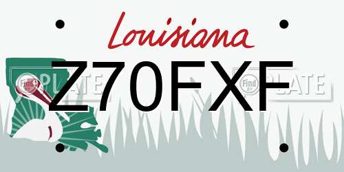 Z70FXF Louisiana License Plate